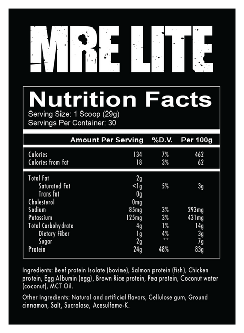 Redcon1 MRE Lite Oatmeal Chocolate Chip
