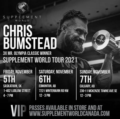 Chris Bumstead Supplement World Tour 2021