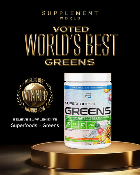 World's Best Greens Award Winner 2025 - Believe Supplements Superfoods + Greens